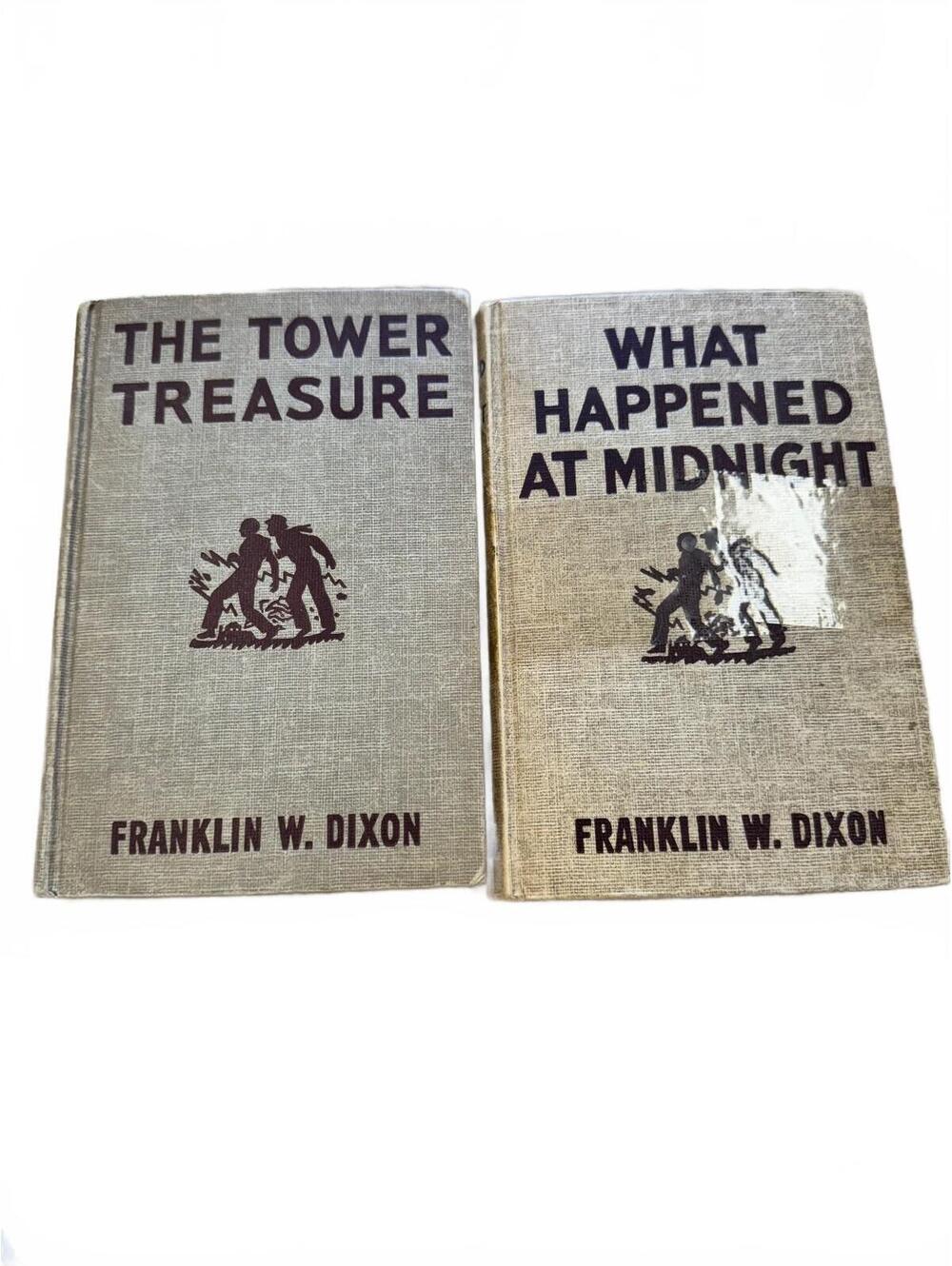 Hardy Boys Grosset & Dunlap Tan Tweed Hardcover Books Lot of 2